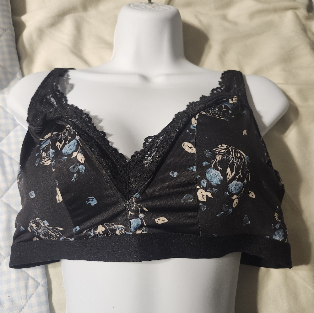 Torrid Black and Blue Floral Lace Curve Bralette